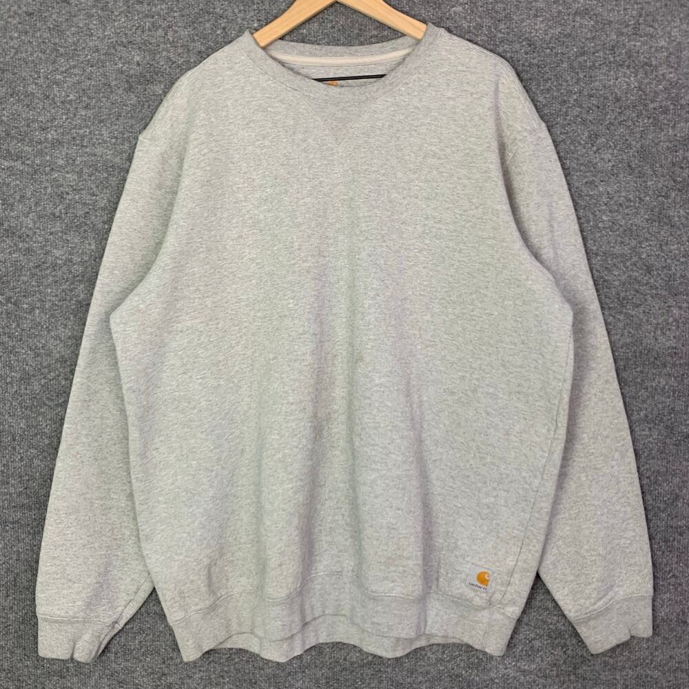 Carhartt Pullover Sweatshirt Heather Grey Long Sleeve Crewneck Men’s Sz XL/Tall